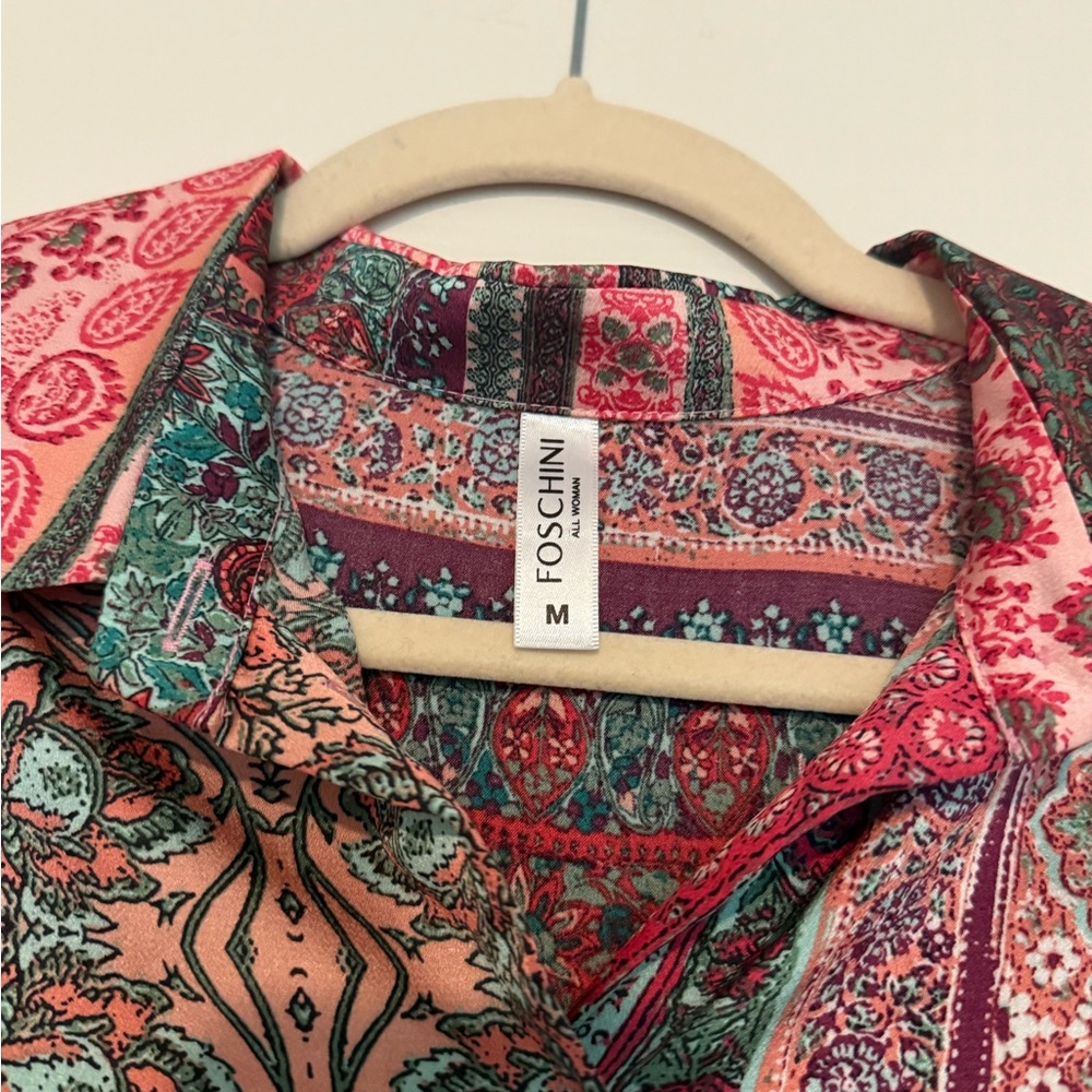 Women's Multicolor Patchwork Button Down Shirt - image 3